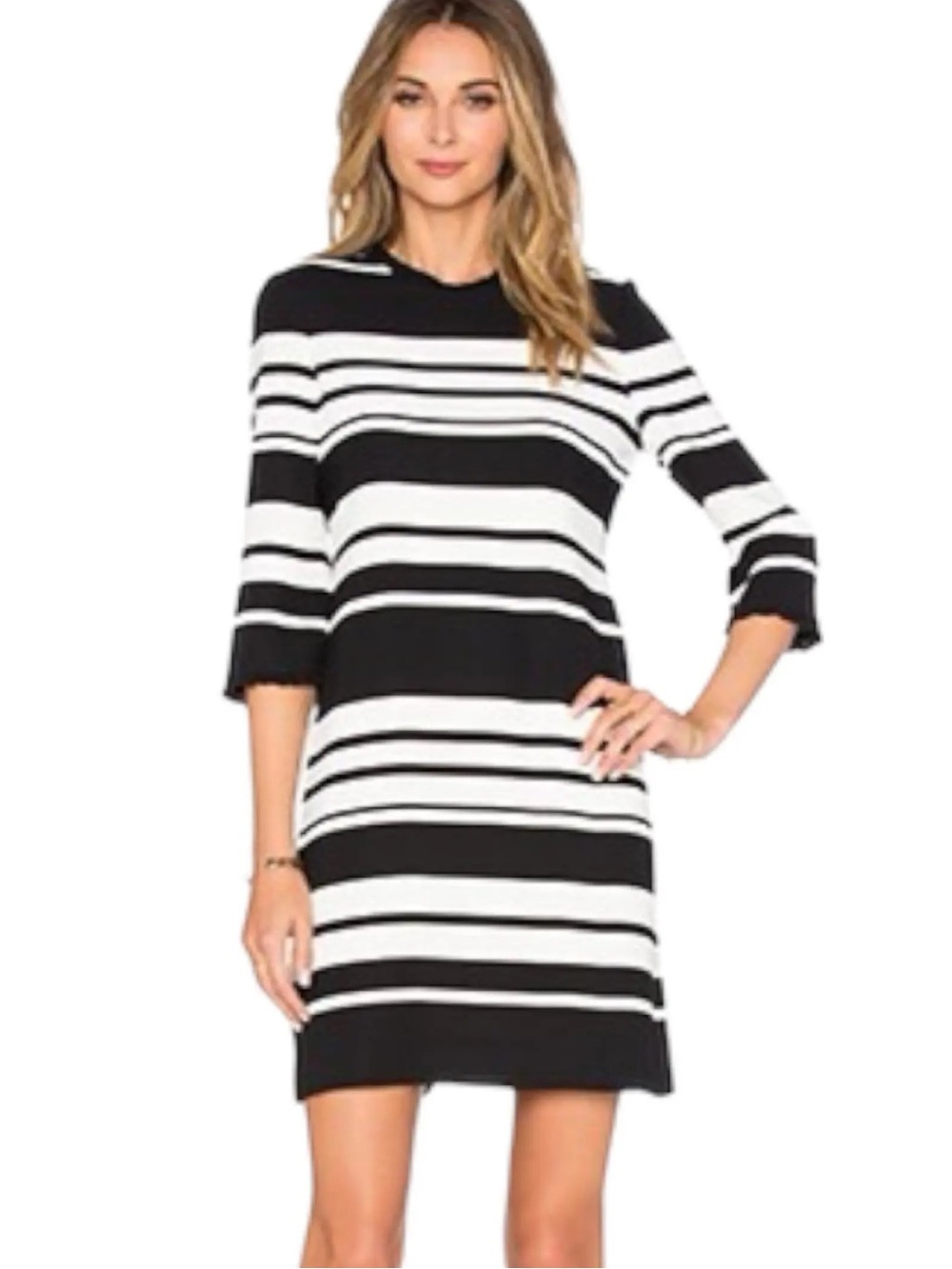 kate spade Black and White Striped Knit Mini Dress